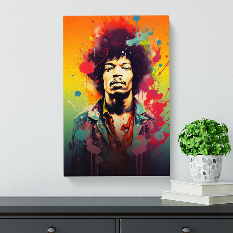 Jimi Hendrix Colour Field - No Frame Print, 50cm H x 35cm W x 3cm D