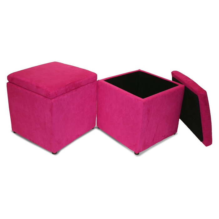 Repose-pieds avec rangement Binx, Rose