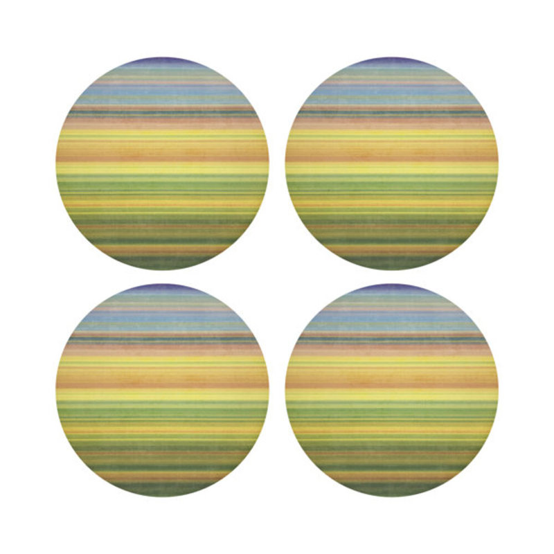 Gradient Greens Pebble 16" Vinyl Placemat, Yellow