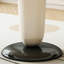 Creamy Glossy Round Rock Board Dining Table-107132505