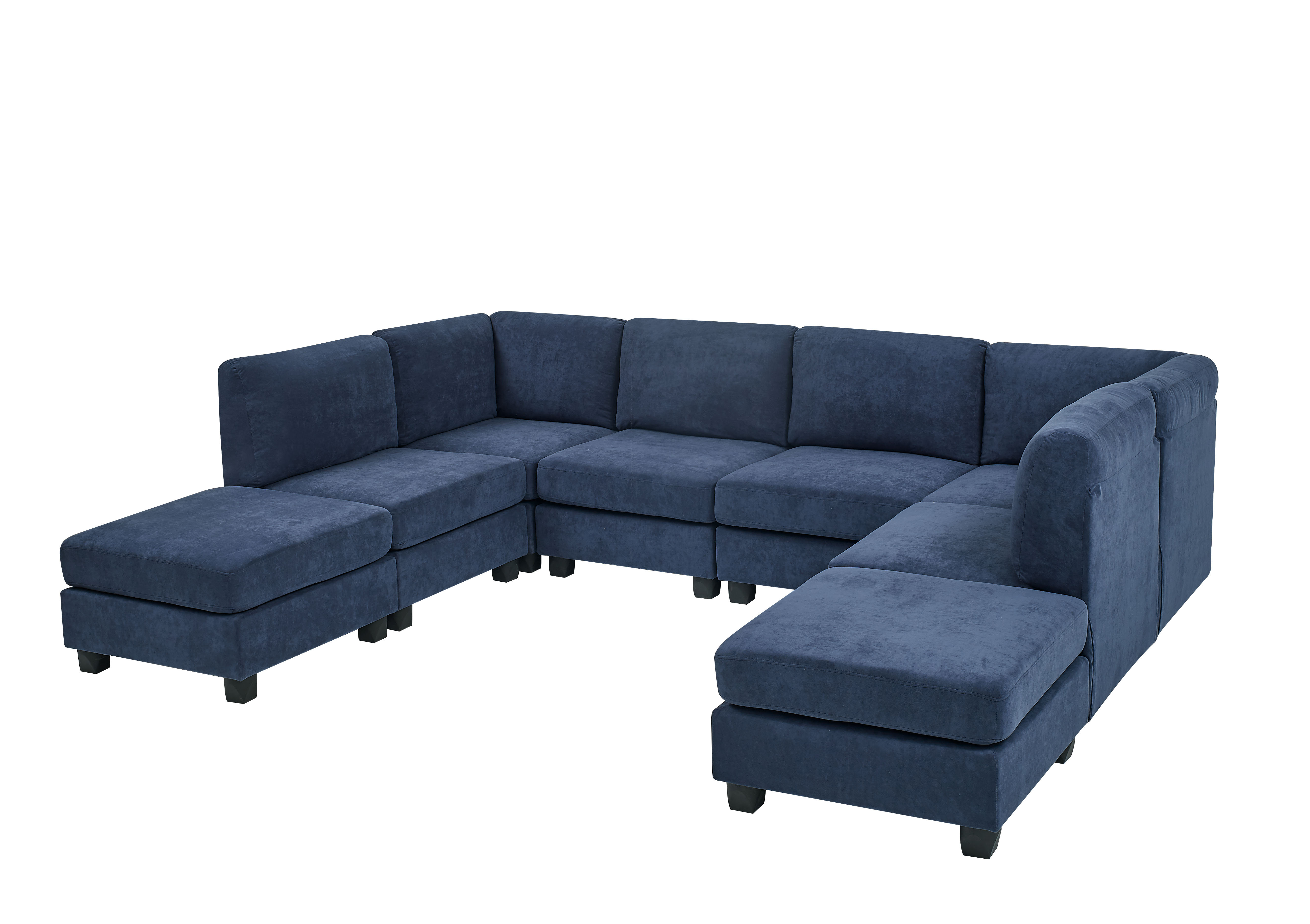 Dawnelle 120″ Wide Symmetrical Modular Sectional with Ottoman