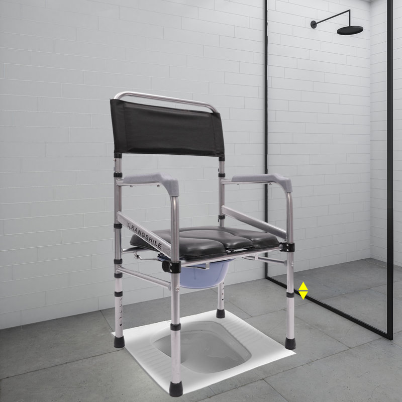 Siège de toilette pliant avec siège de sécurité et baignoire réglable