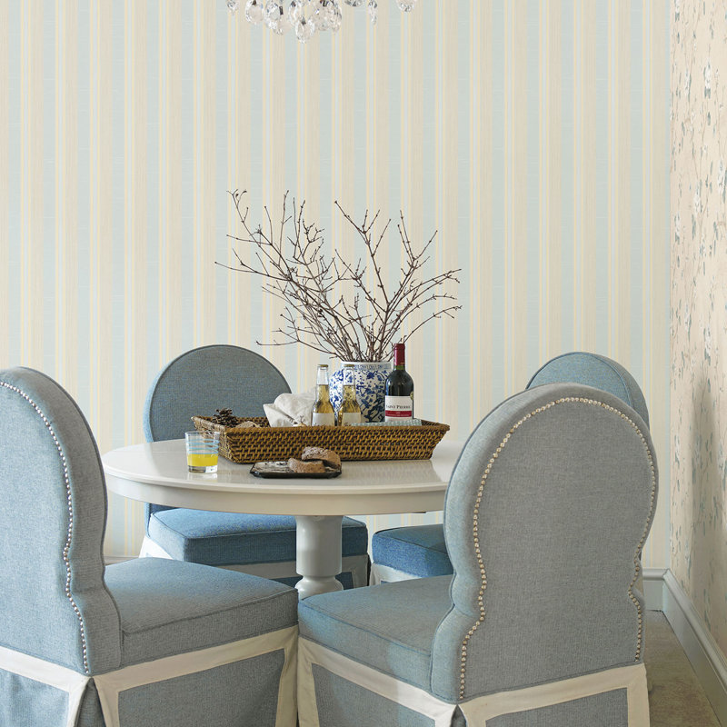 Palazzo 2 Silk Stripe Wallpaper Roll, Light Blue