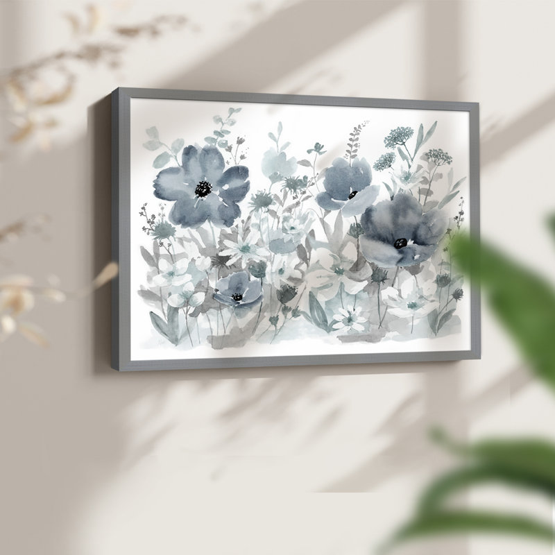Bleu nature - impression encadrée - réaménageable, H 11 po x l 14 po, Gris