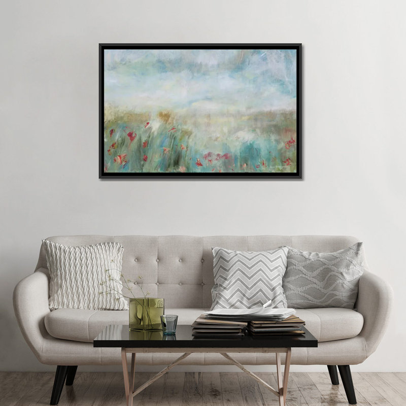 «Wild Garden», reproduction sur toile, H 18 po x l 26 po x p 1,5 po, Toile avec cadre noir, Pas de tapis
