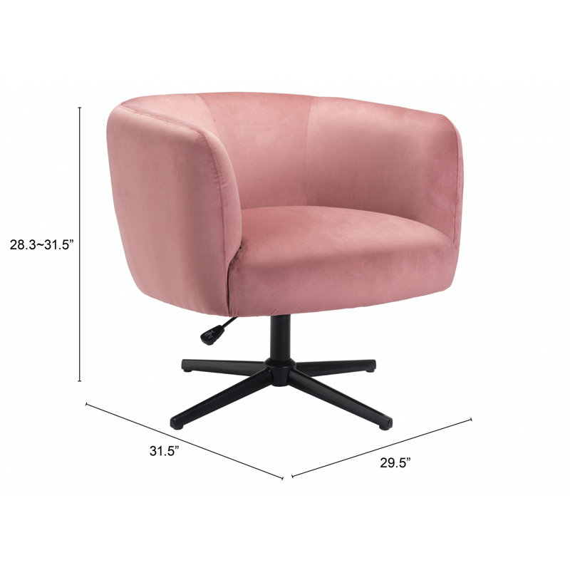 Fauteuil demi-tonneau 30 po rose et noir