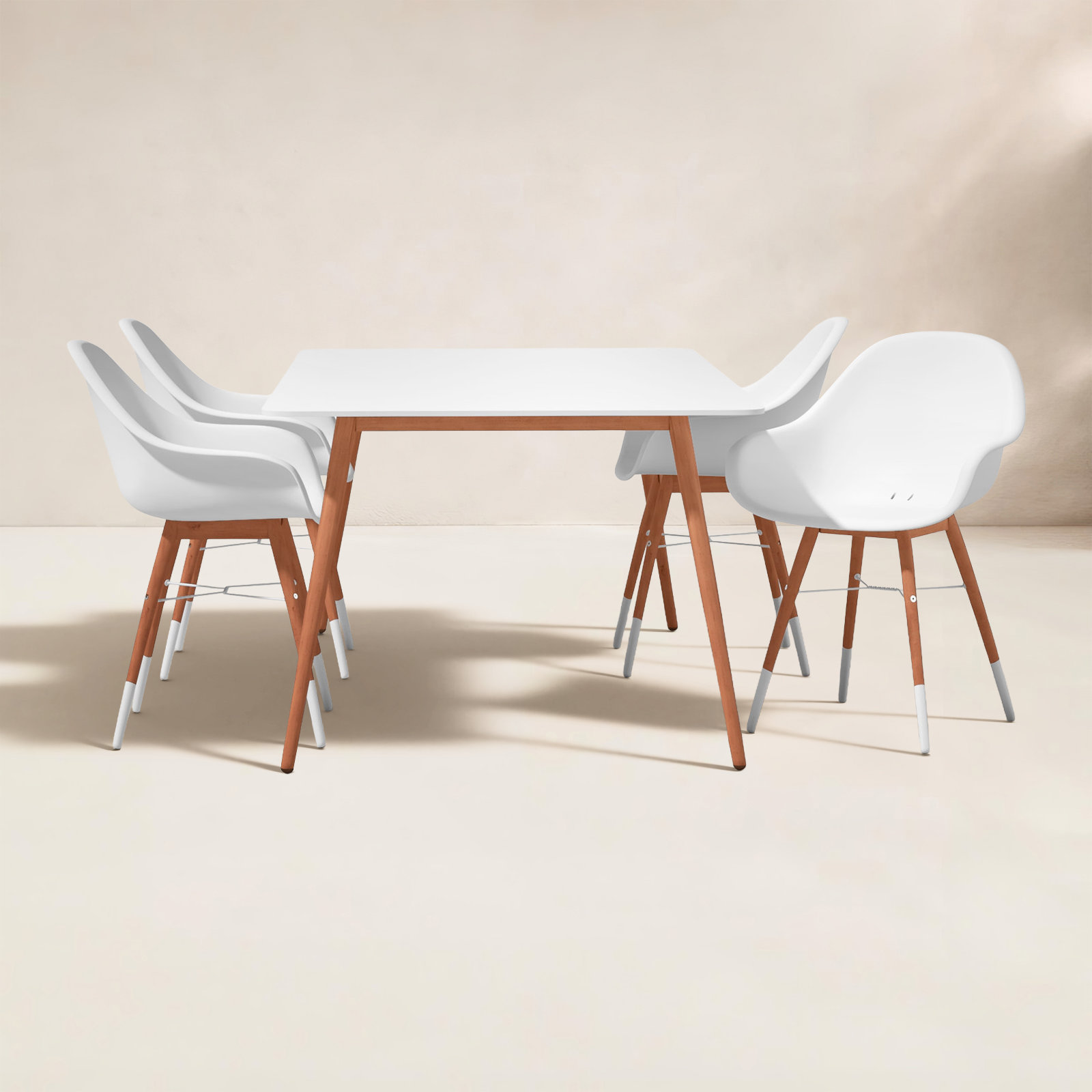 Anautica 75" Eucalyptus Patio Dining Set