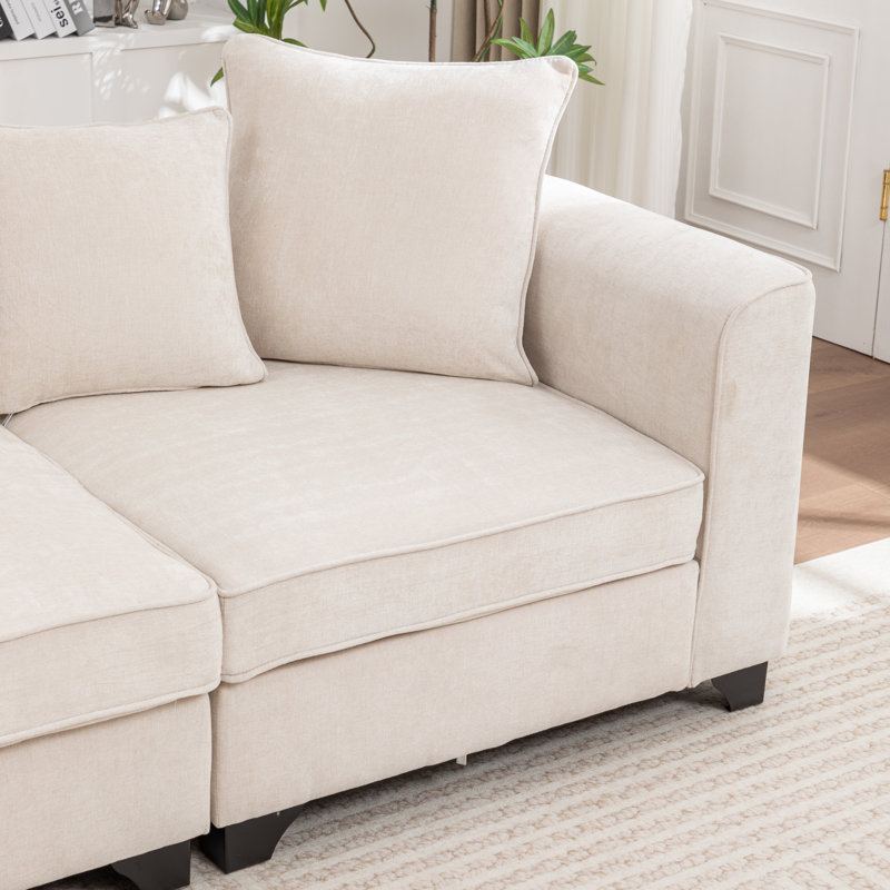 Canapé modulaire rembourré Bennett, Beige