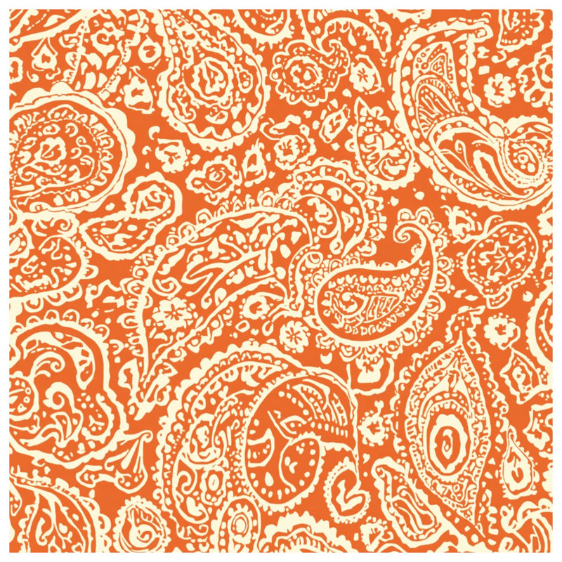 Housses de couette orange à motif cachemire, Queen