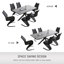 Modern Dining Table Butterfly Leaf Set with "Z" Chairs for 6-85897302-91446757