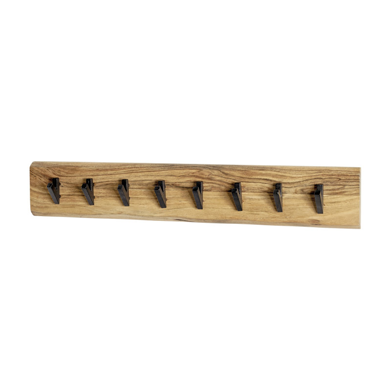 Meissa Solid Wood And Metal Wall 8 - Hook Wall Mounted Coat Rack