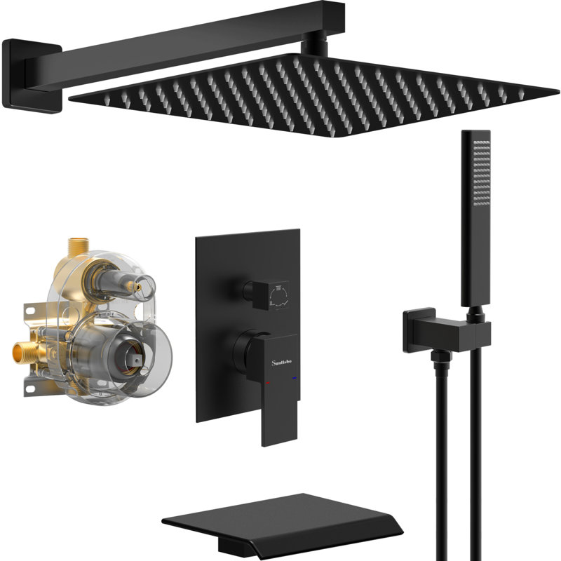 Advanced Water Pressure Control Matte Black Elegant Home Shower Experience