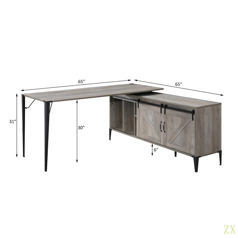 Bureau d'écriture en L avec armoire