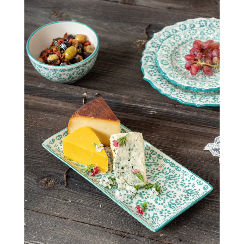 Hand Painted Ceramic Ceramic Tray, White