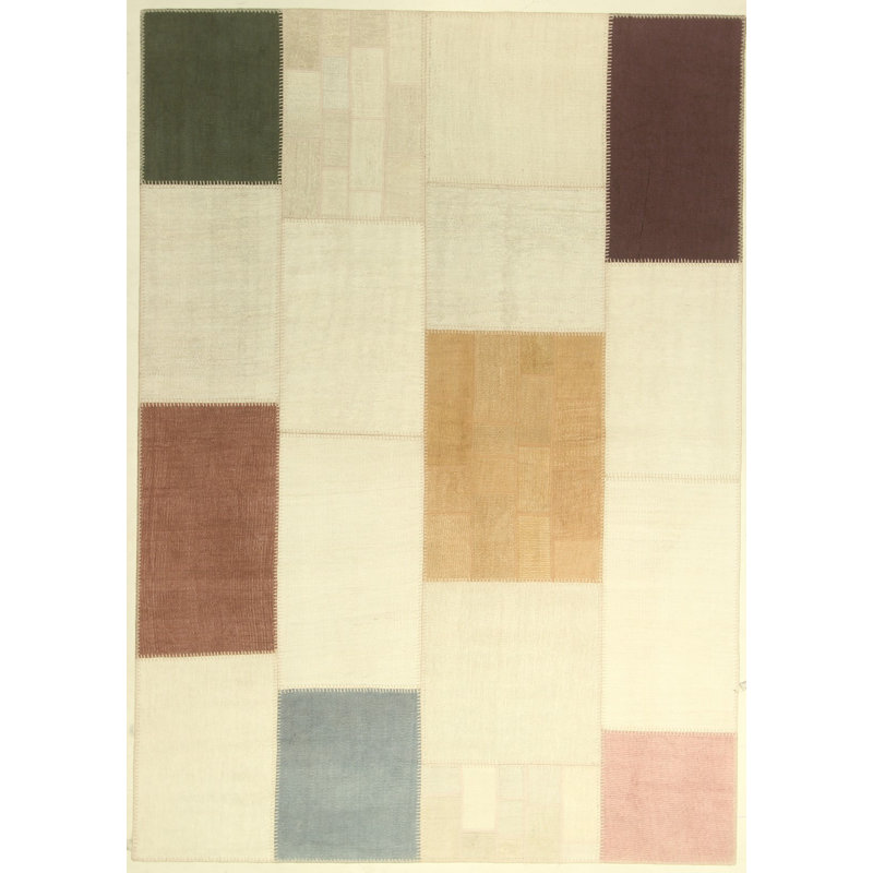 Tapis crème en coton noué à la main