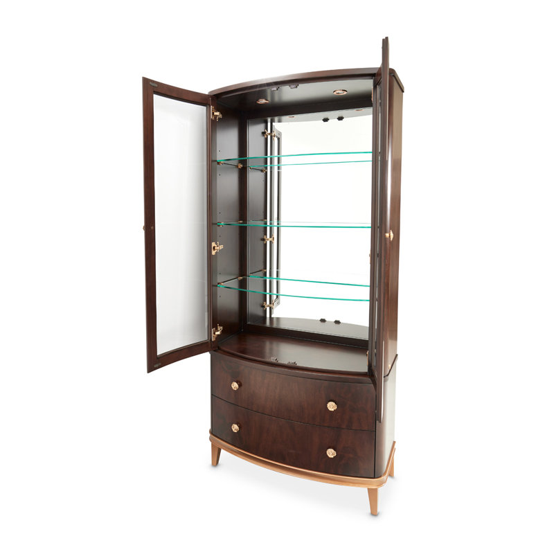 Camellia Field Lighted Curio Cabinet