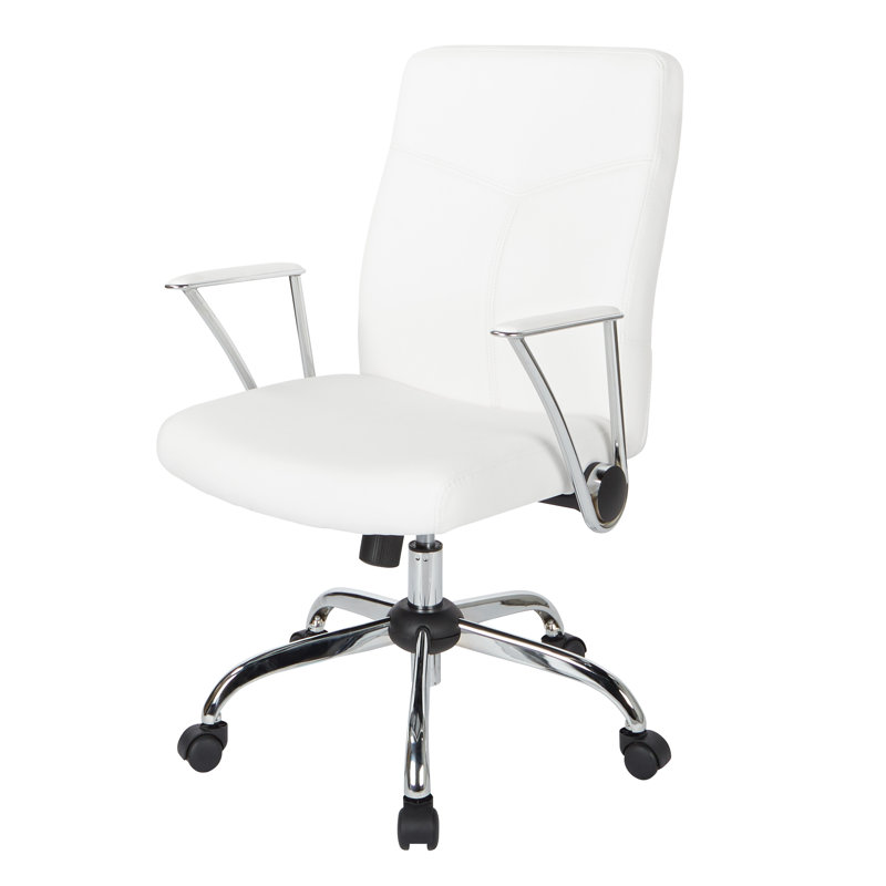 OSP Home Furnishings Task Chair, White Faux Leather