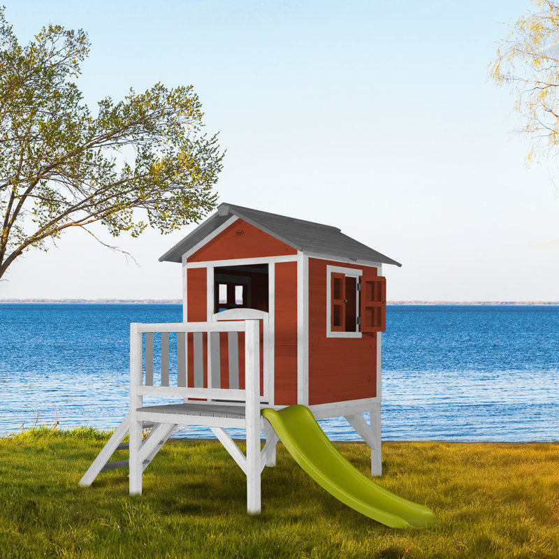 Lodge AXI 261cm W x 167cm D Outdoor Hemlock Wood Playhouse, Red