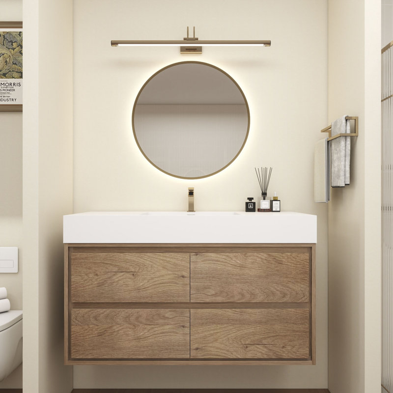 Base de meuble-lavabo 48 po Victoria, Chêne et teck