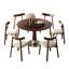 Ensemble de table de salle à manger 47 pouces en bois massif avec 6 chaises-1590983808