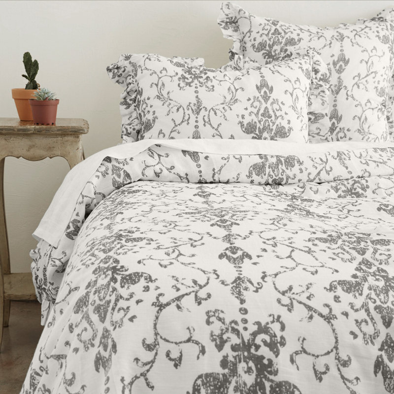 Riley Sham, Standard, Gray/Ivory
