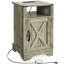 Table d'appoint Alexzandra avec prises électriques et ports de chevet gris Armoire spacieuse, matériau. Assemblage facile requis-121073921