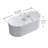 59'' x 30'' Freestanding Soaking Acrylic Bathtub with Overflow, Fluted Design-101890873