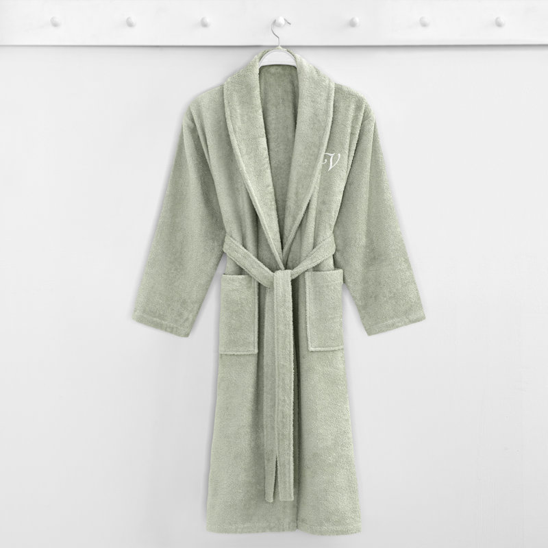 L/XL White Turkish Cotton Terry Cloth Bathrobe