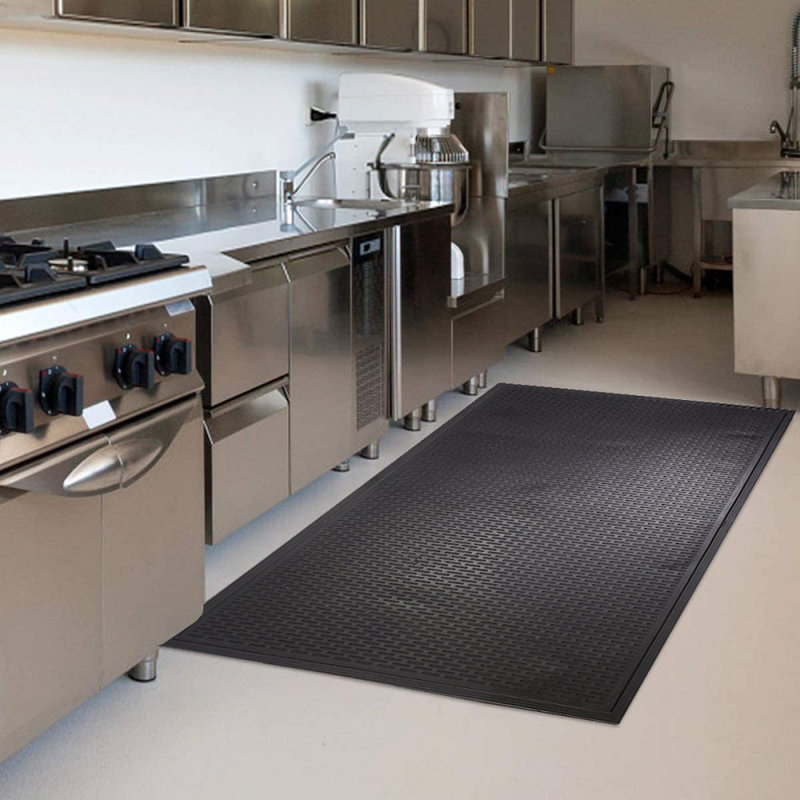 Envelor Black 3x5 Rubber Non-Slip Entrance Mat