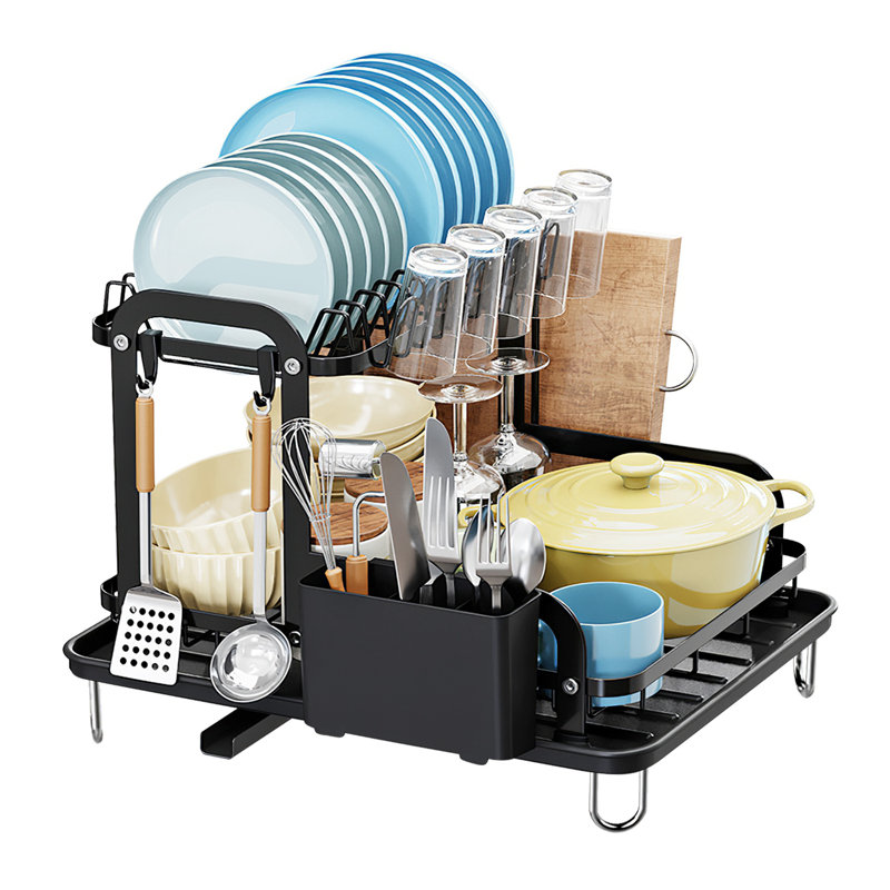 2-tier Dish Drying Rack For Kitchen Counter Space Saving Rustproof Dish Rack
