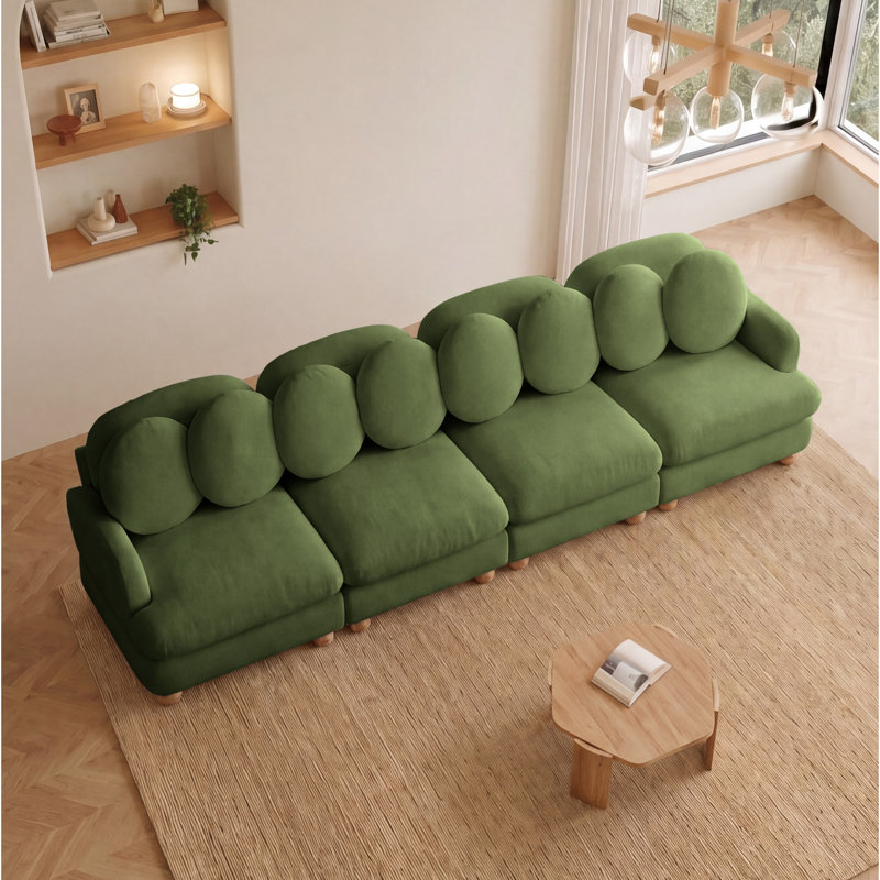 Grand sofa modulaire en coin, Green Chenille