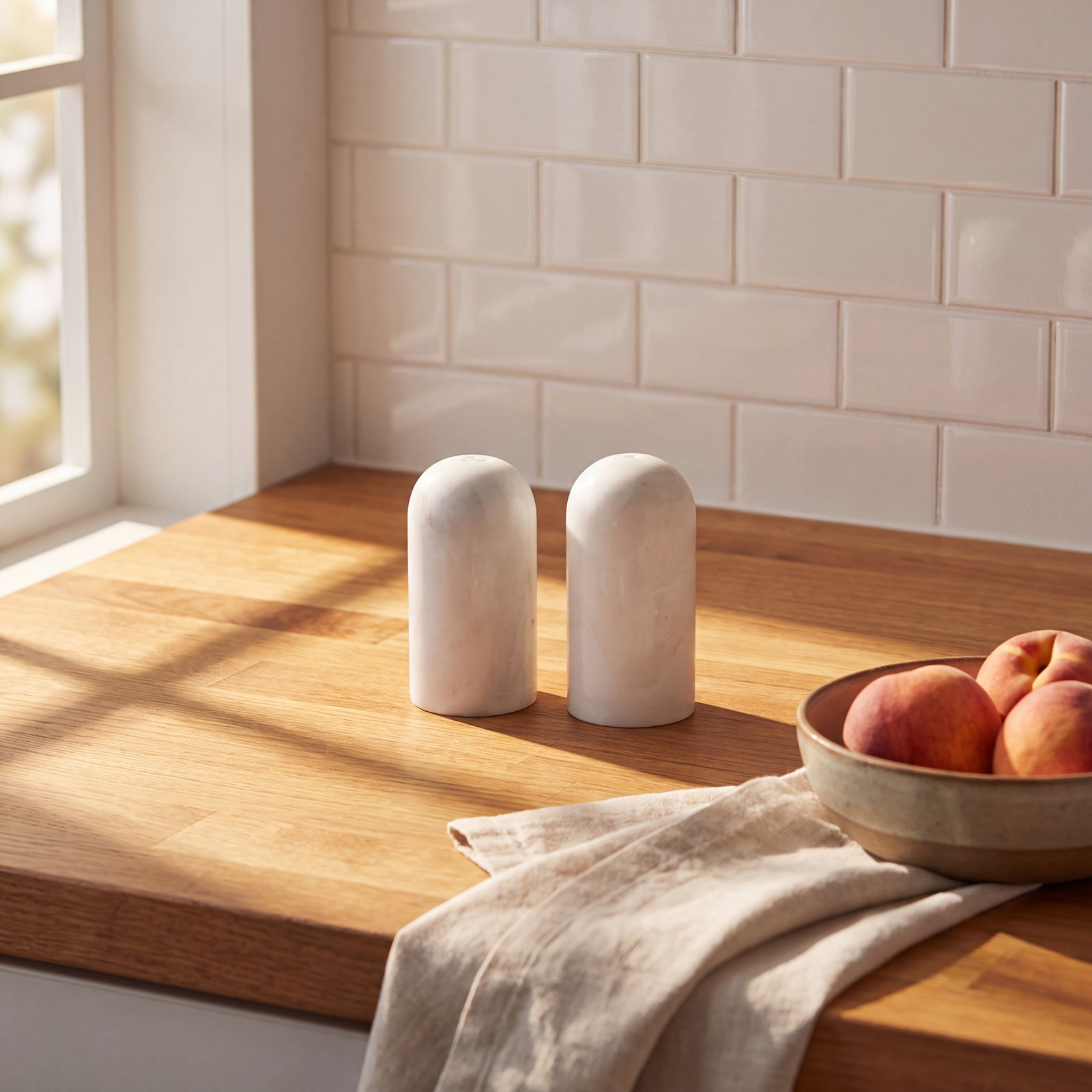 Marble Salt And Pepper Shaker Set