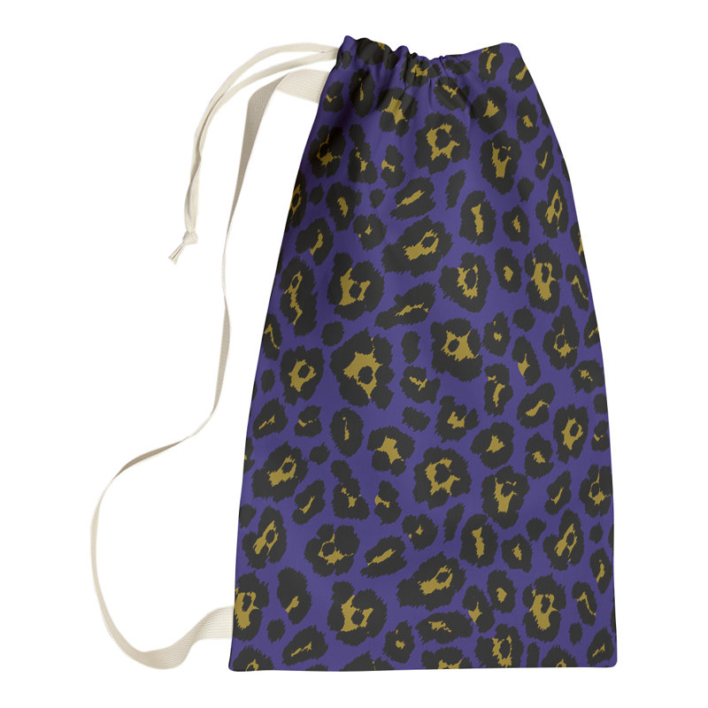 Fabric Laundry Bag with Handles, Purple/Black/Yellow, 36" H x 28" W, Baltimore