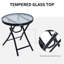 Ensemble bistro 3 pièces avec chaise berçante d'extérieur et table basse pliante avec table basse en verre-1941787553