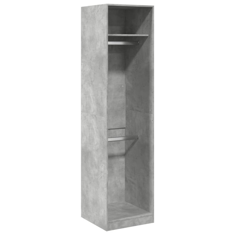 Artressia Manufactured Wood Wardrobe, 50 x 50 x 200 cm, Concrete Grey
