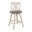 Ensemble de 2 chaises à hauteur de comptoir, chaise pivotante à 360 degrés en bois d'hévéa massif-15948125