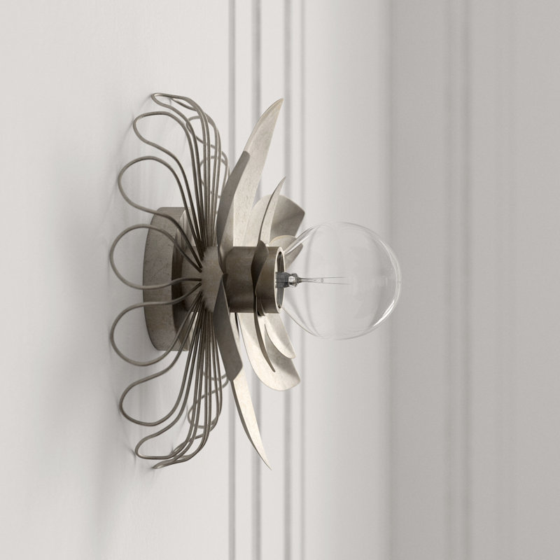 Keaton Flush Mounted Sconce, Burnished Silver Leaf