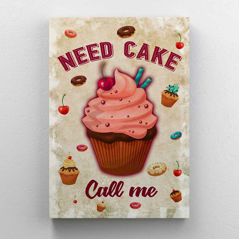 «A Cupcake» sur fond blanc - impression sur toile tendue, H 14 po x l 11 po x P 2 po