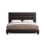 Lit plateforme tapissier réglable avec tête de lit capitonnée à boutons, structure de lit moderne en lin et similicuir, espresso, double-1754542002-1864023437