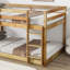Lit superposé simple au-dessus d'un lit simple en bois d'hévéa massif avec échelle et plateformes à lattes renforcées-230353709