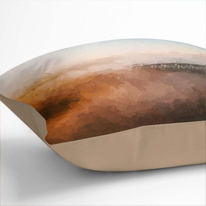 Abstract Square Throw Cushion, 40cm H x 40cm W x 15cm D, Stone