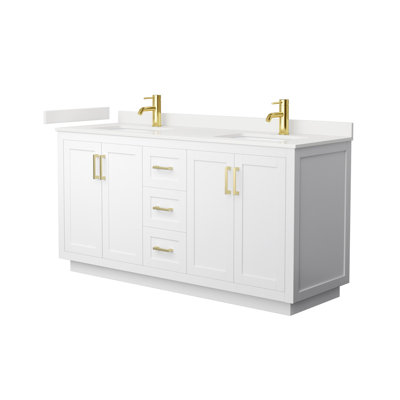 Miranda 66" Freestanding Double Bathroom Vanity with Quartz Top