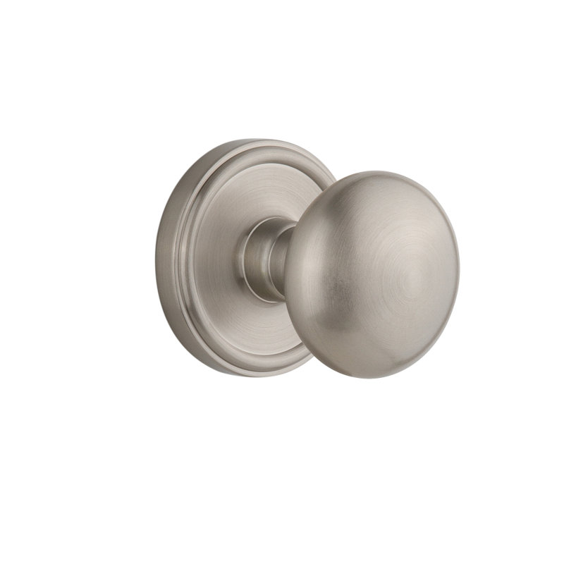 Bouton d'intimité avec rosette Grandeur Georgetown, 2-3/4", Nickel satiné