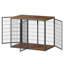 Meuble cage pour chien de 47 po avec 3 portes, pour grands et moyens chiens, brun rustique