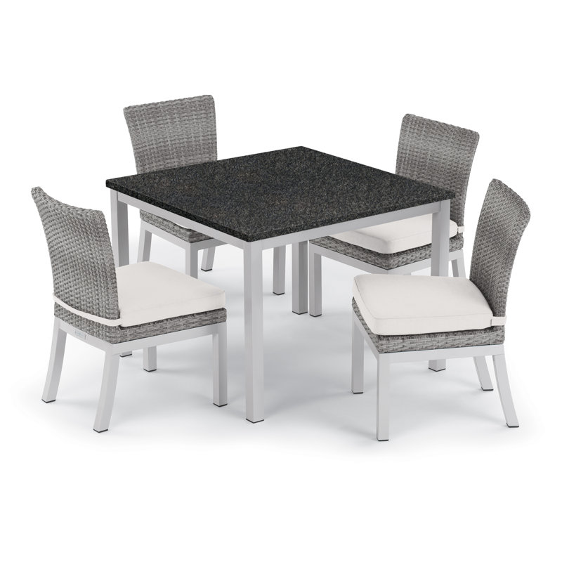 Travira Outdoor Square Dining Table, Tekwood Natural, Flint