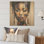 Portrait d'une femme Yoruba - paysage urbain sur bois
