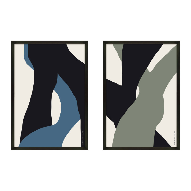 Crossings by Romina Gadler - 2 Piece Single Picture Frame Print Set, 20" H x 14" W x 1.25" D, Black Framed Paper