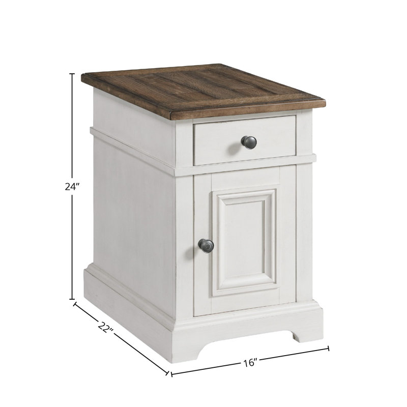Isamu Solid Wood End Table with Storage