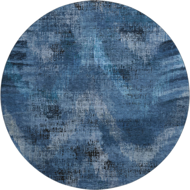 Premium Machine Washable Prisco Blue Rug