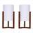 2 Piece Wood 15" Cylinder Tripod Lamp Set
